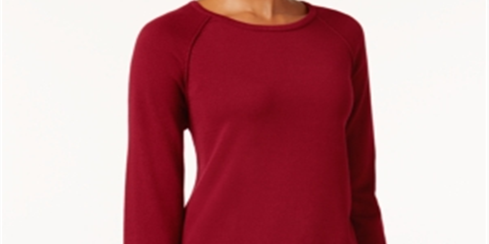 Suéter feminino Karen Scott de algodão vermelho tamanho X-G