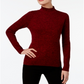 Karen Scott Suéter Feminino de Algodão com Gola Falsa Vermelho Tamanho XS