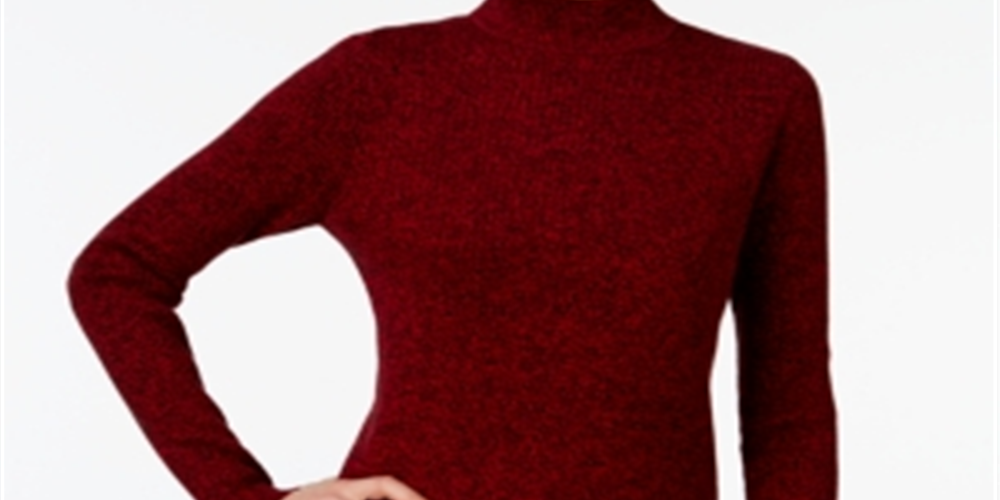 Karen Scott Suéter Feminino de Algodão com Gola Falsa Vermelho Tamanho XS