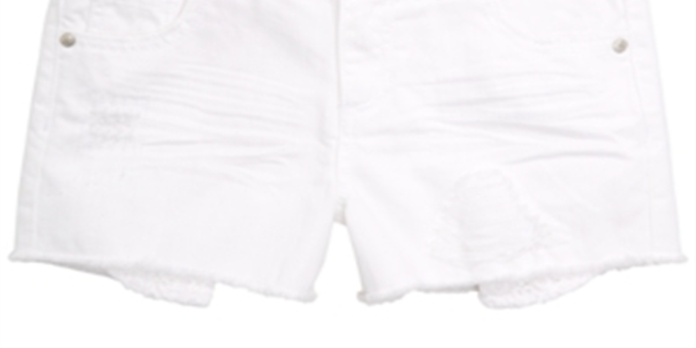 Shorts jeans Epic Threads Big Girl's com bainha desfiada, branco, tamanho 10