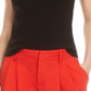 Blusa regata feminina Bar III com gola quadrada e malha canelada, preta, tamanho extragrande