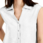 Blusa feminina Alfani sem mangas, branca, tamanho X-S