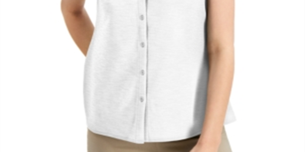 Blusa feminina Alfani sem mangas, branca, tamanho X-S