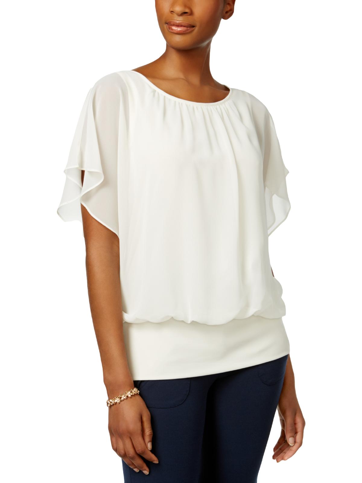 Blusa elegante transparente feminina JM Collection, nude, tamanho pequeno