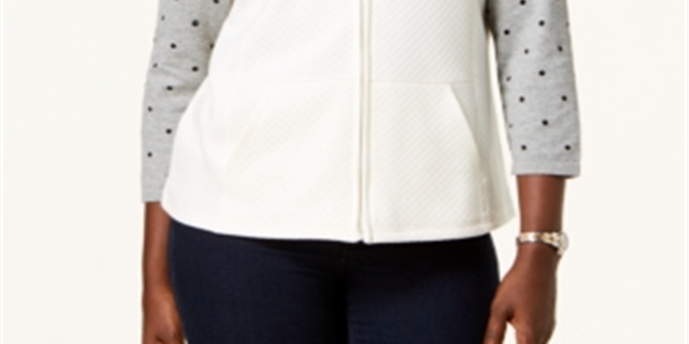 Colete de lã acolchoado com zíper frontal Karen Scott feminino tamanho casca de ovo pequeno P