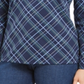Karen Scott Blusa Feminina Holly Plaid Embelezada Azul Tamanho XX-G