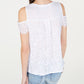 Blusa feminina de renda com ombros descobertos INC International Concepts, branca, tamanho pequeno