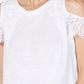 Blusa feminina de renda com ombros descobertos INC International Concepts, branca, tamanho pequeno