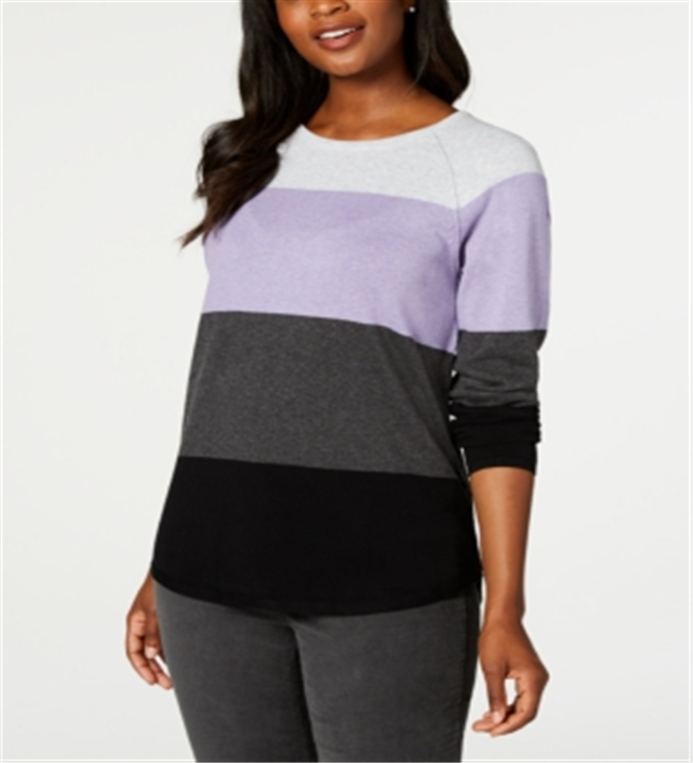 Karen Scott Suéter Feminino Colorblocked Roxo Tamanho Médio