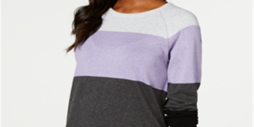Karen Scott Suéter Feminino Colorblocked Roxo Tamanho Médio
