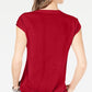 INC International Concepts Top feminino com frente torcida, vermelho, tamanho X-S