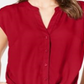 INC International Concepts Top feminino com frente torcida, vermelho, tamanho X-S