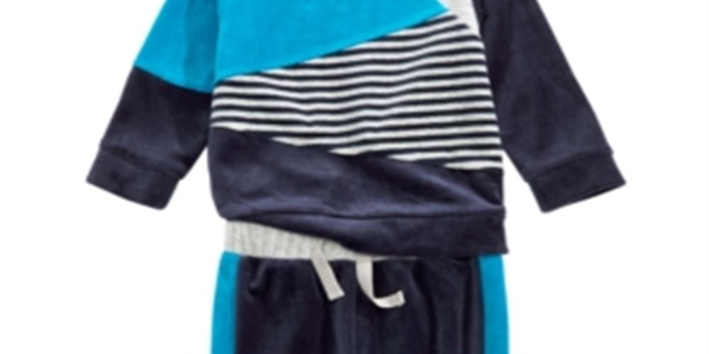 Moletom infantil First Impressions Colorblocked para meninos, azul-petróleo, tamanho 18M