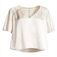Blusa Joie Feminina Ankita de Cetim com Decote em V, Branca, Tamanho X-S