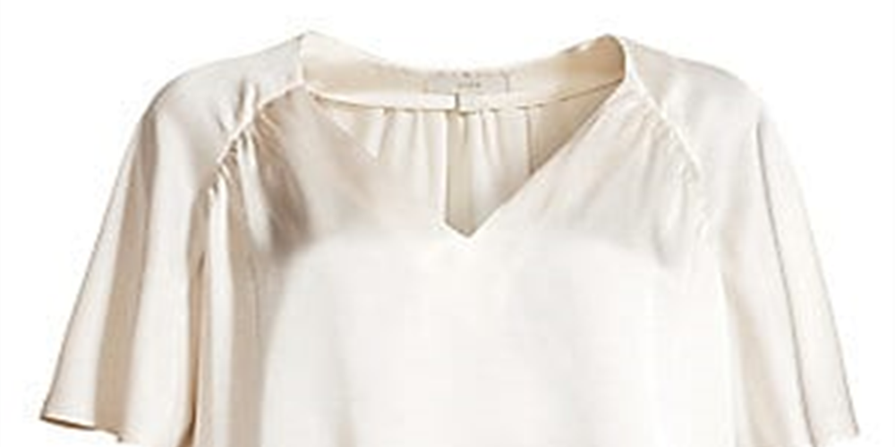 Blusa Joie Feminina Ankita de Cetim com Decote em V, Branca, Tamanho X-S
