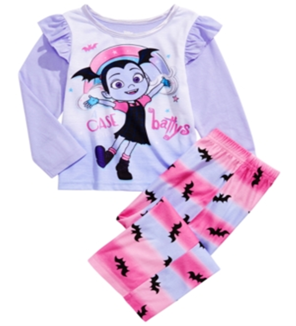 Conjunto de pijamas Vampirina para meninas Ame Toddler, 2 peças, roxo, tamanho 3T