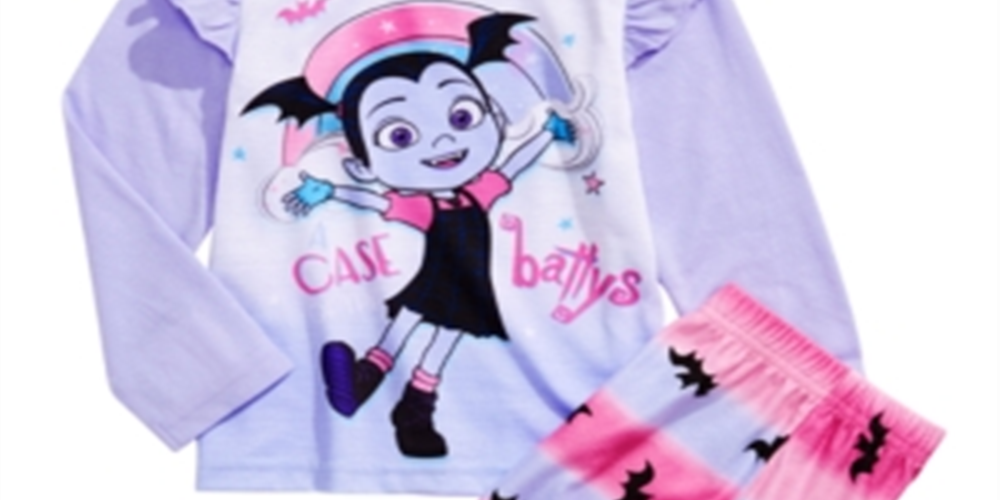 Conjunto de pijamas Vampirina para meninas Ame Toddler, 2 peças, roxo, tamanho 3T