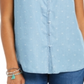 Blusa feminina estampada com botões estilo &amp; co, azul, tamanho extragrande