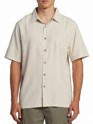 Quiksilver Men's Tahiti Palms Graphic Shirt Gray Size Medium