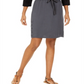 Saia feminina de tencel com cordão estilo &amp; co, cinza, tamanho GG
