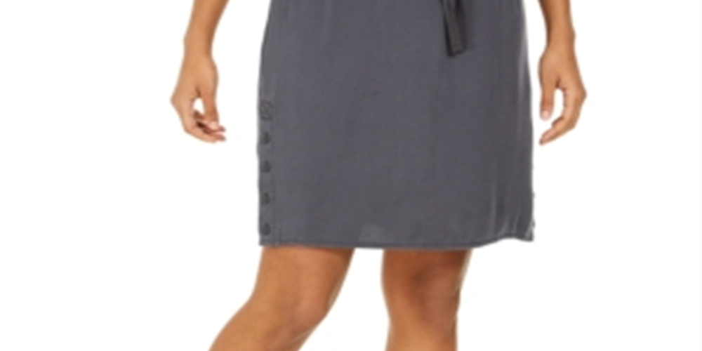 Saia feminina de tencel com cordão estilo &amp; co, cinza, tamanho GG