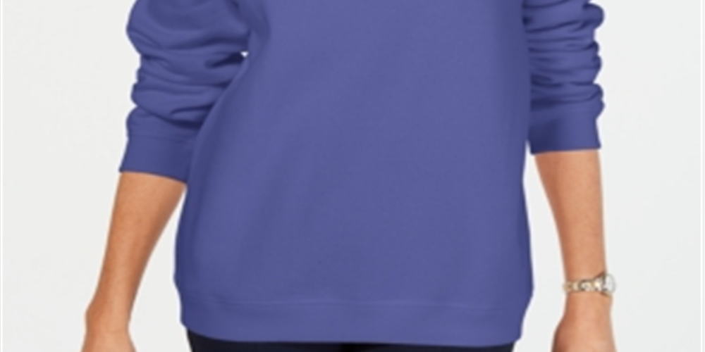 Karen Scott Moletom Esportivo Feminino Manga Longa Gola Redonda Roxo Tamanho XS