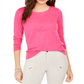 Blusa feminina de manga comprida e gola redonda estilo &amp; co, rosa, tamanho pequeno