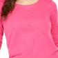 Blusa feminina de manga comprida e gola redonda estilo &amp; co, rosa, tamanho pequeno