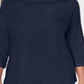 Blusa feminina Karen Scott com acabamento em renda e algodão, tamanho grande, azul