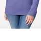 Karen Scott Top Henley de Algodão Feminino Roxo Tamanho P