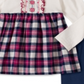 Conjunto de túnica e leggings xadrez de flanela para meninas, 2 peças, infantil, tamanho 4T