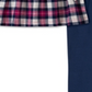 Conjunto de túnica e leggings xadrez de flanela para meninas, 2 peças, infantil, tamanho 4T