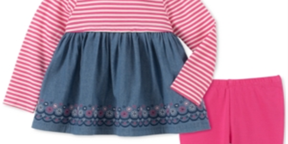 Blusa e calça jeans listradas contrastantes para meninas da Kids Headquarters, tamanho 18 MOS