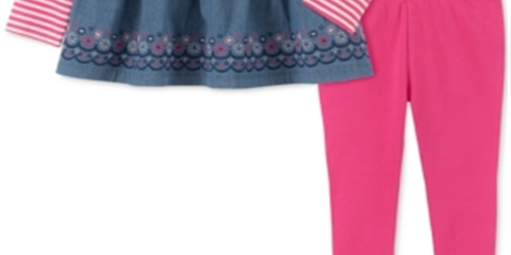 Blusa e calça jeans listradas contrastantes para meninas da Kids Headquarters, tamanho 18 MOS