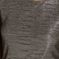 INC International Concepts Camiseta feminina lisa brilhante manga comprida gola redonda festa top preto tamanho médio