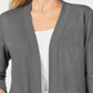 Karen Scott Cardigan feminino de algodão aconchegante, cinza, tamanho pequeno