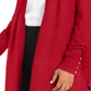 Cardigan feminino Charter Club com frente aberta, vermelho, tamanho grande