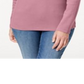 Karen Scott Top Henley de Algodão Feminino Rosa Tamanho Médio