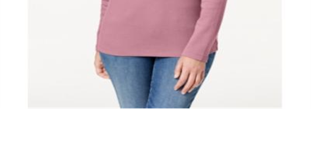 Karen Scott Top Henley de Algodão Feminino Rosa Tamanho Médio
