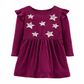 Vestido de malha com lantejoulas e estrelas Carter's Toddler Girl, roxo, tamanho 4T