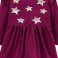 Vestido de malha com lantejoulas e estrelas Carter's Toddler Girl, roxo, tamanho 4T