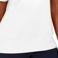Karen Scott Blusa feminina de algodão com decote redondo e bainha com botões, branca, tamanho grande