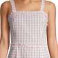 Vestido Planet Gold Junior de algodão com estampa xadrez rosa, tamanho médio