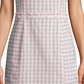 Vestido Planet Gold Junior de algodão com estampa xadrez rosa, tamanho médio