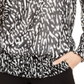 Blusa Alfani Feminina Smocked Branca/Preta Zebra Tamanho Pequeno Médio