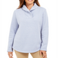 Karen Scott Suéter Feminino Esportivo Gola Xale Fleece Azul Tamanho P