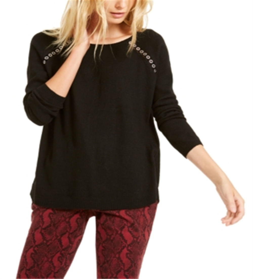 Suéter Peekaboo Grommet Feminino da INC International Concepts, Preto, Tamanho Médio