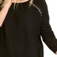 Suéter Peekaboo Grommet Feminino da INC International Concepts, Preto, Tamanho Médio