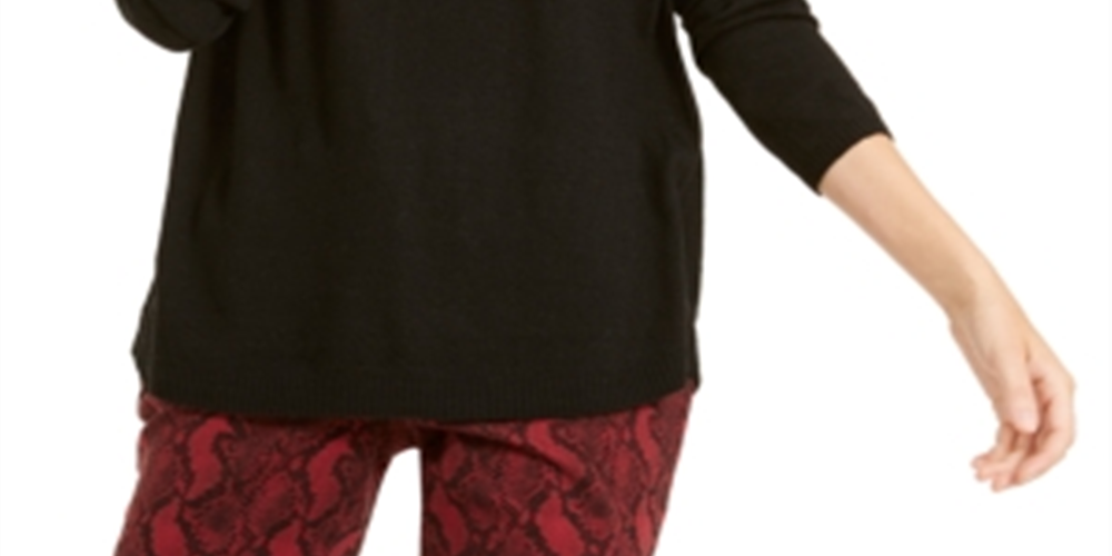 Suéter Peekaboo Grommet Feminino da INC International Concepts, Preto, Tamanho Médio