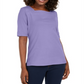 Blusa feminina Karen Scott de algodão com acabamento em ilhós, roxa, tamanho pequeno